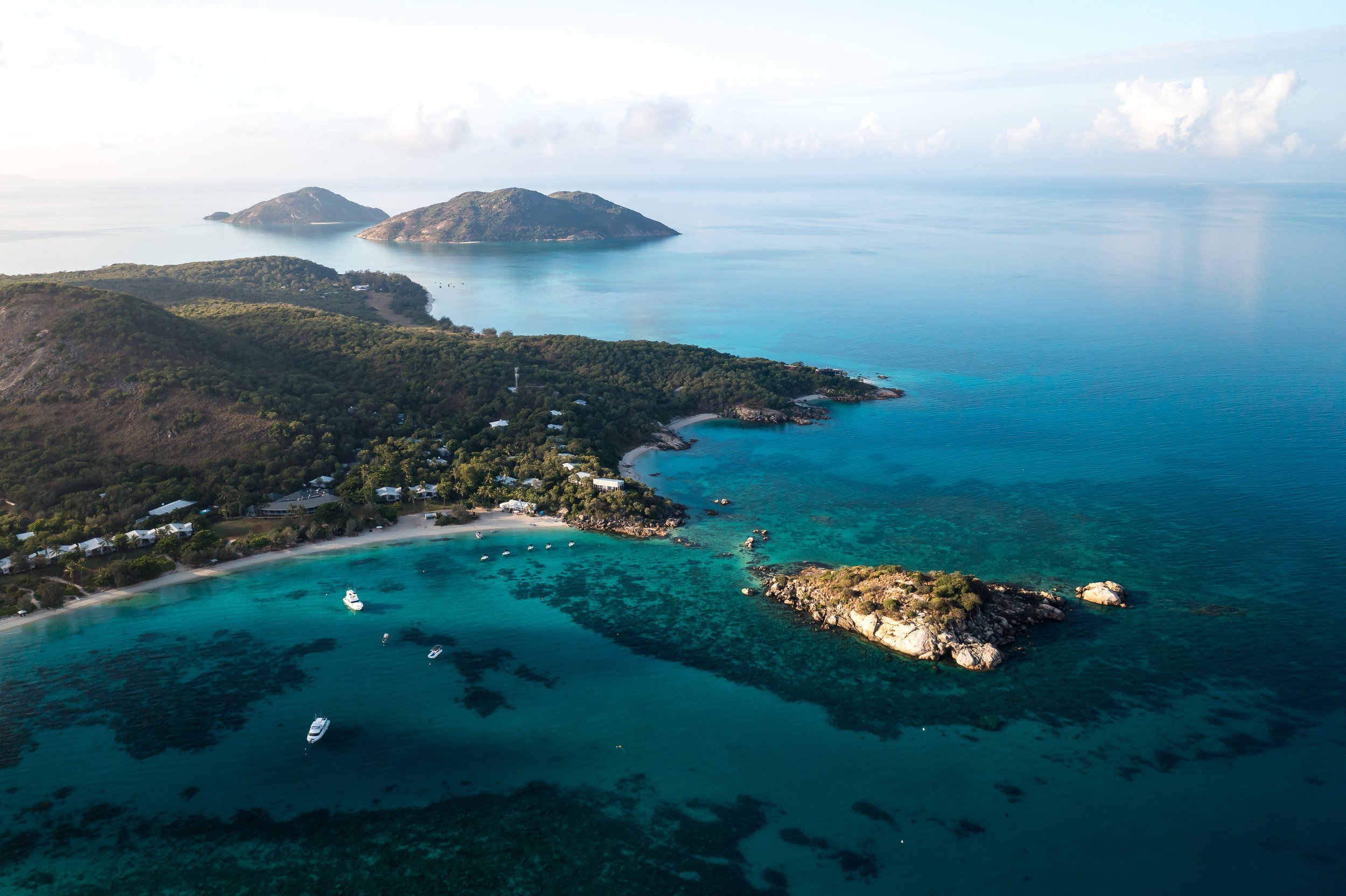 Lizard Island - a 5-star resort. In the background, you can also see Palfrey and South island.