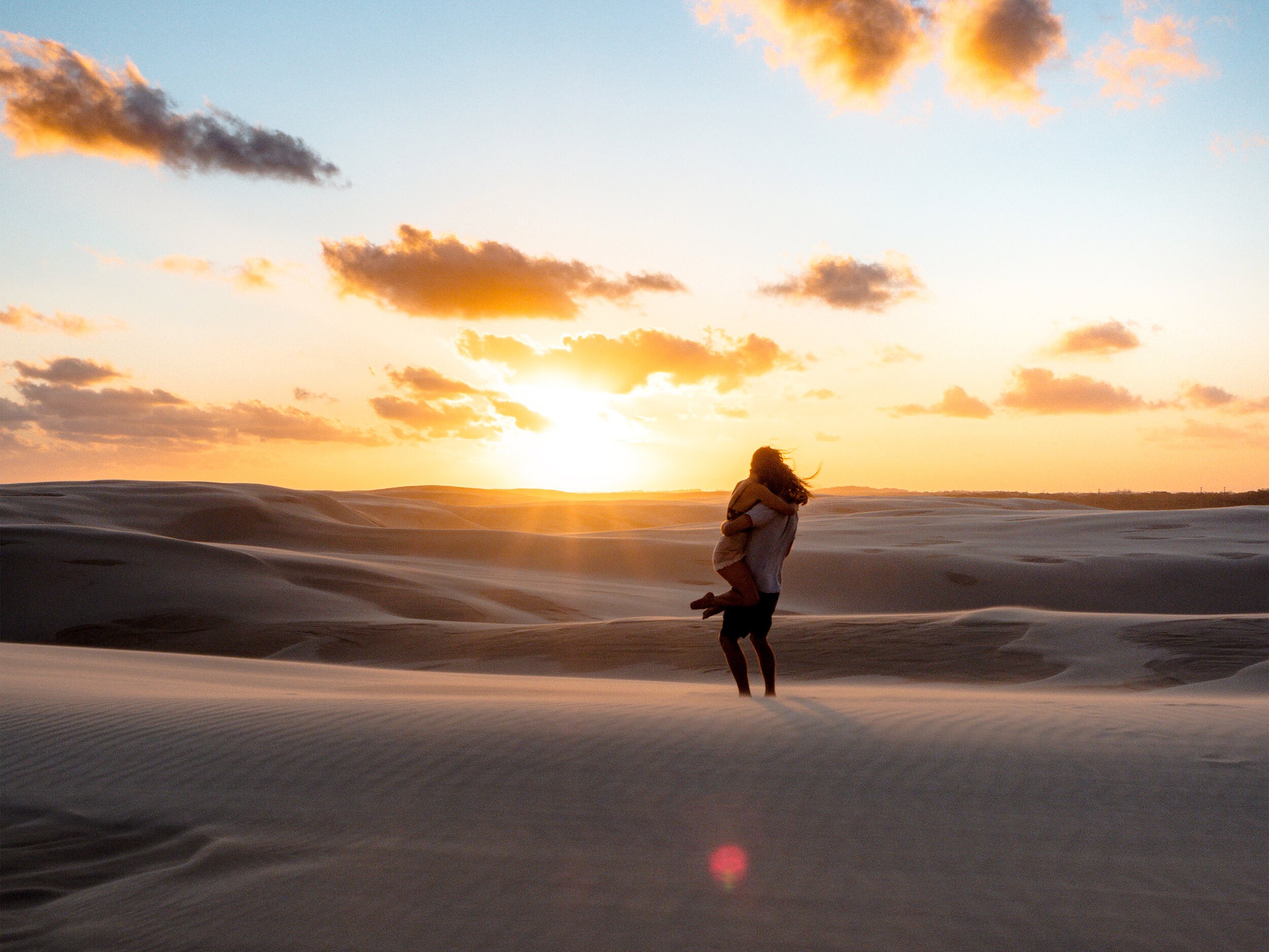 Sunset at Stockton Sand Dunes, Port Nelson, NSW, Australia.