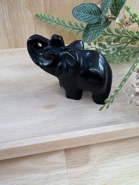 Black Obsidian Elephant
