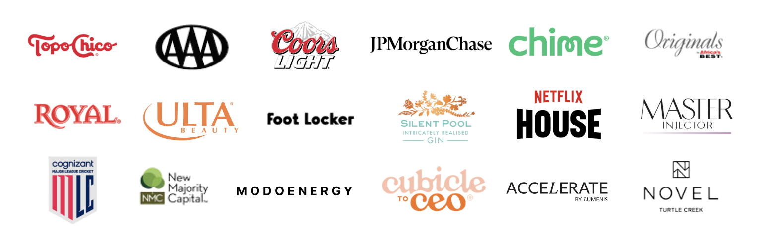 A collection of various company logos arranged in rows.