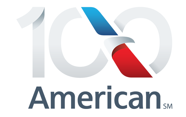 Logo celebrating 100 years with a stylized '100' and the word 'American' underneath.