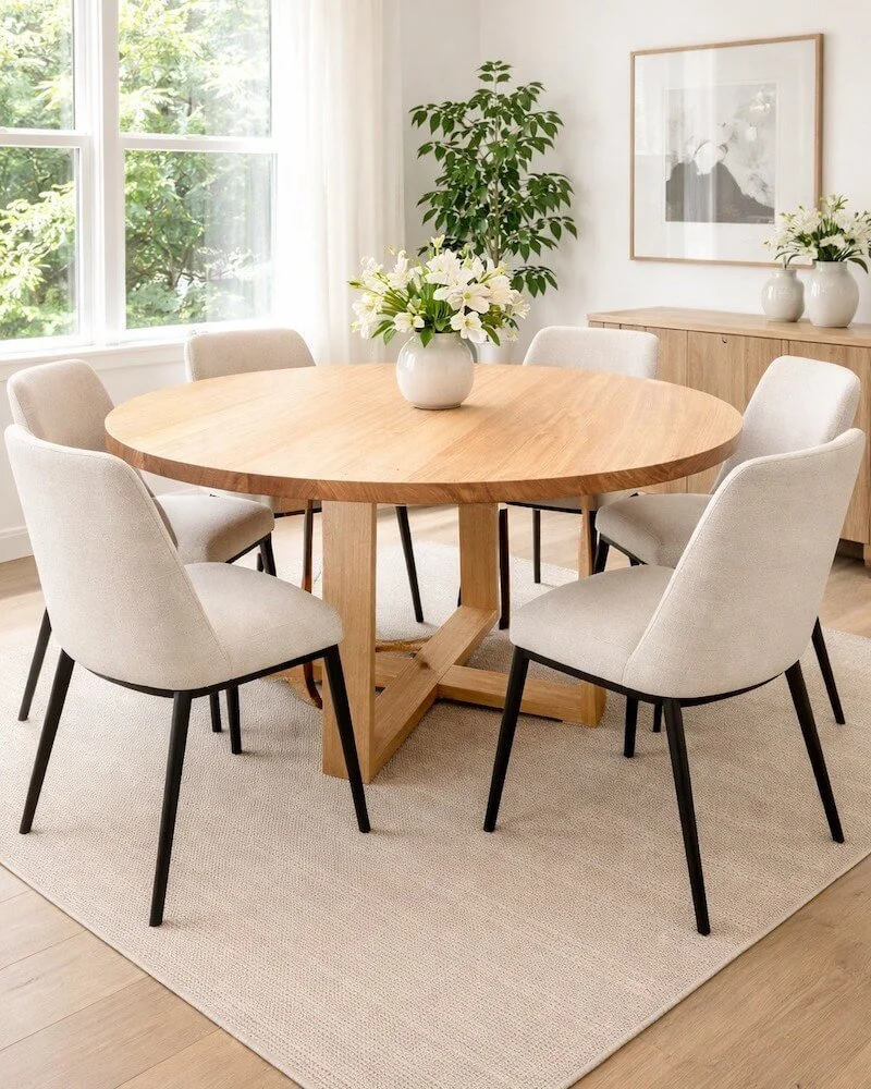 round timber table