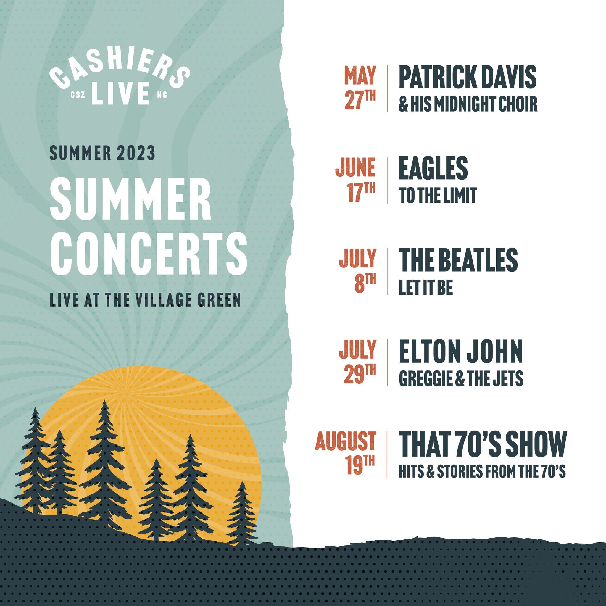 Spend your Sunday marking those calendars, because this year's Summer Series is one you won't want to miss 🗓️ Visit CashiersLive.com for all the details.