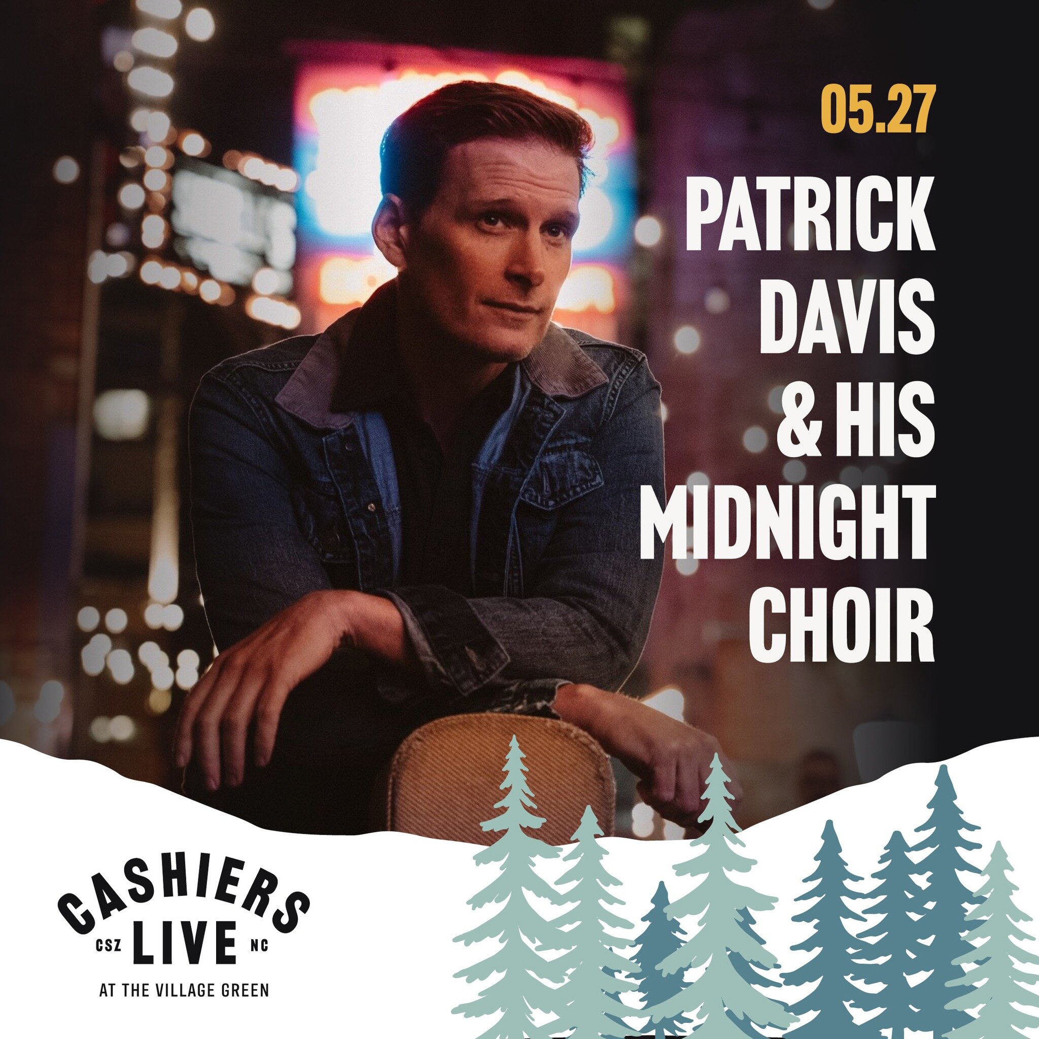 Good times with good friends and good music &ndash; does it get any better than that? 🎶 We are just about two weeks away from our series kick-off event with @patrickdavismusic and His Midnight Choir for a night at @cashiersgreen. Join us on May 27th