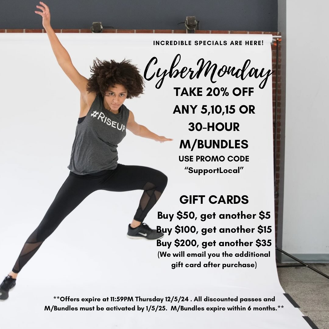 It&rsquo;s here!!! CyberMonday&hellip;jump on this special now thru Thursday 12/5!
#fitness #givethegiftofhealth #mpoweryourself #mbracelife #mbodyrochester