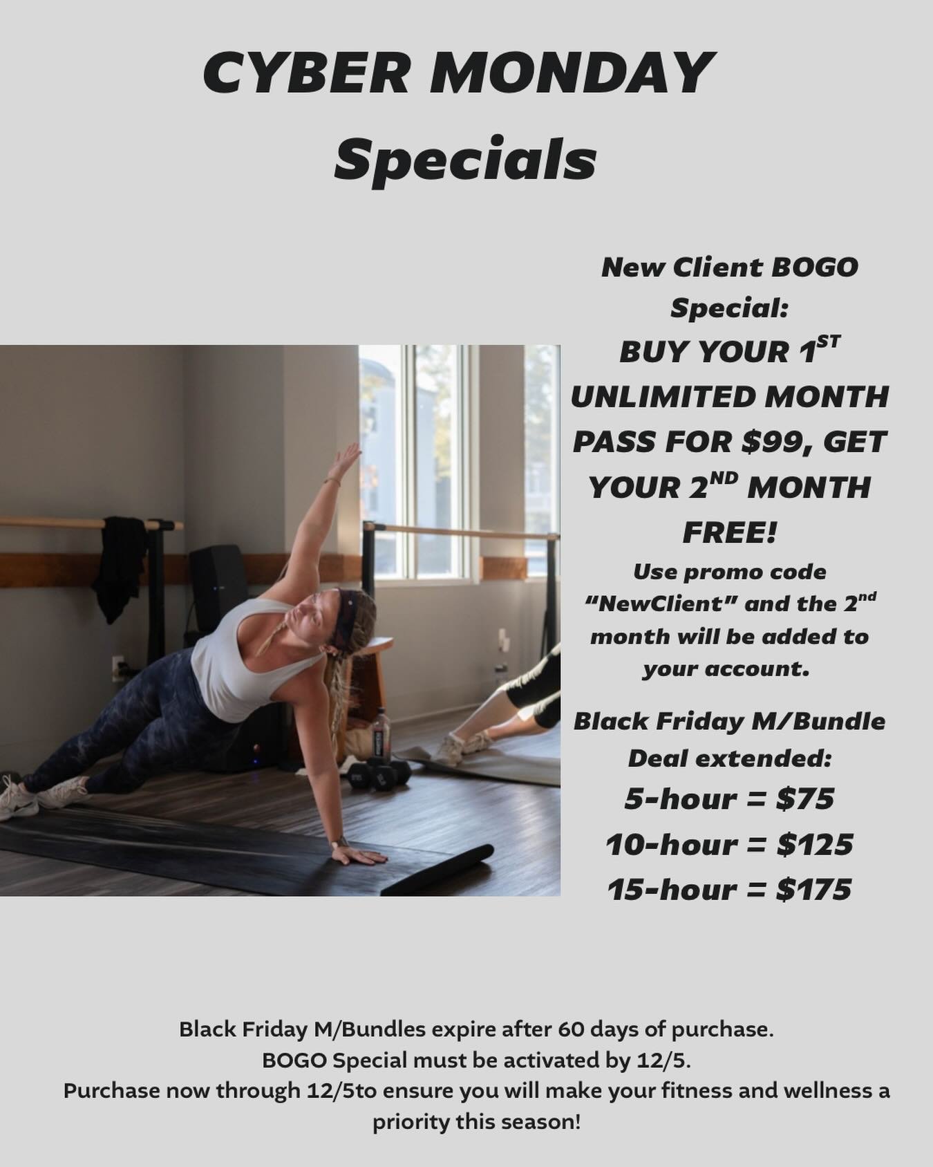 It&rsquo;s here!!! Cyber Monday new client BOGO deal!!

And Black Friday Specials extended thru 12/5!!

#cybermonday #shoplocal #shopsmall #mpoweryourself #mbracelife 📸 @jlefox