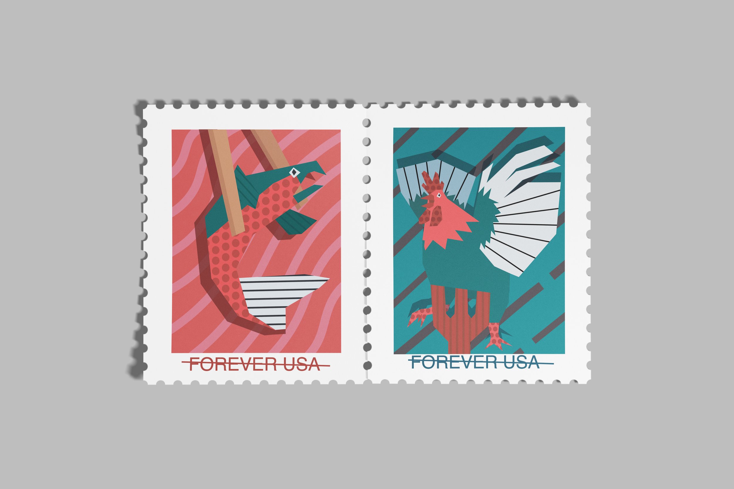 Stamp Illustrations Mock Up