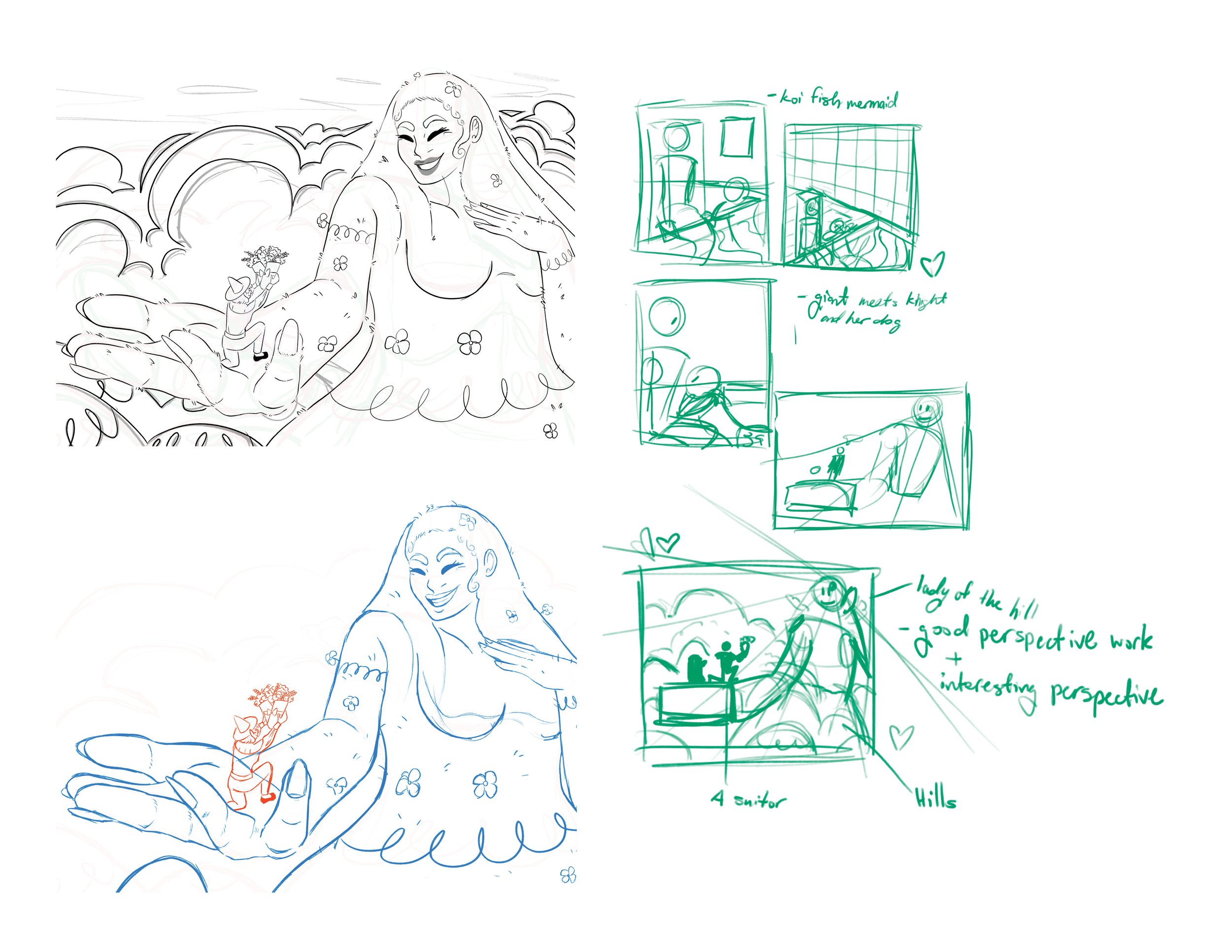  Lady of the Valley and her suitor Sketches/ Thumbnails
