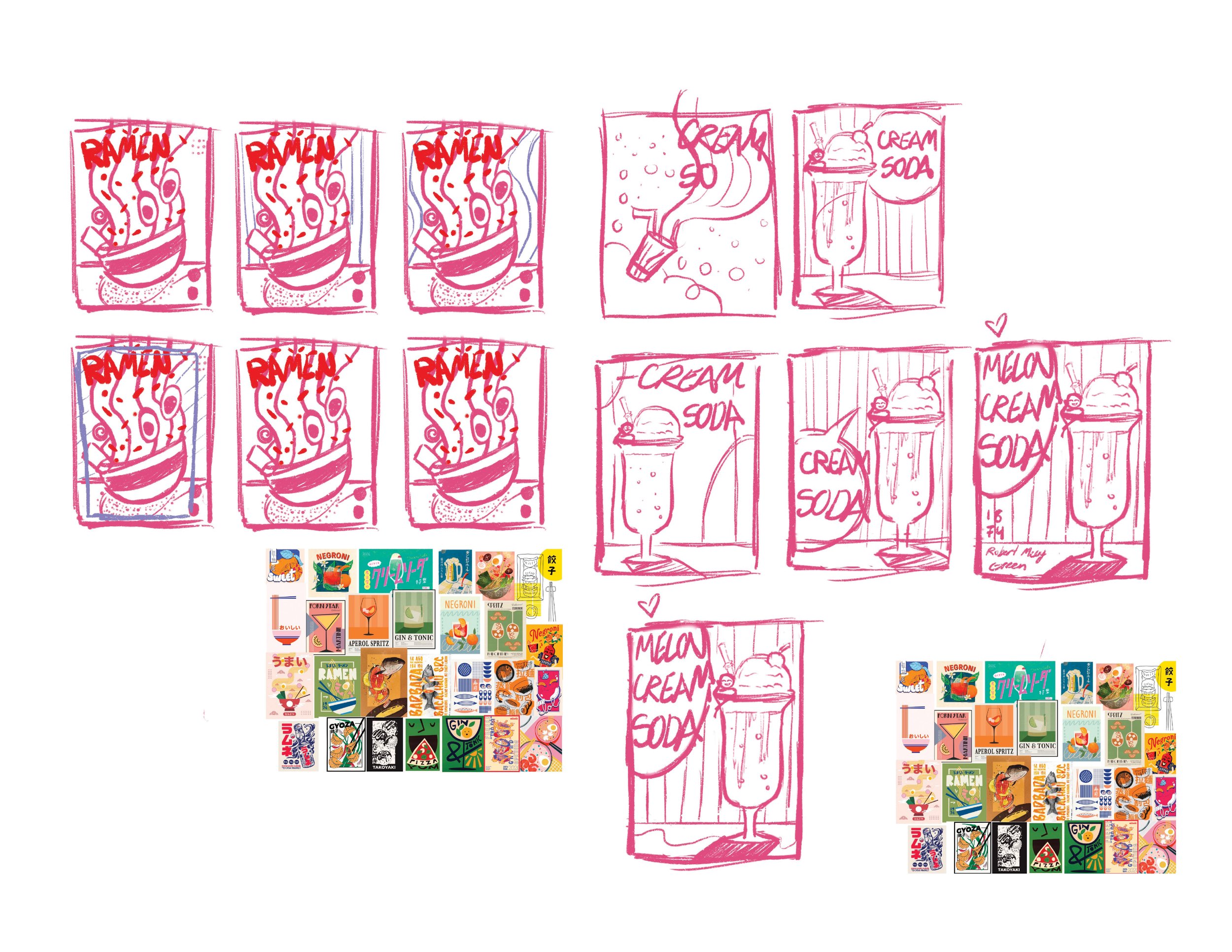 Food Poster sketches/ Iterations