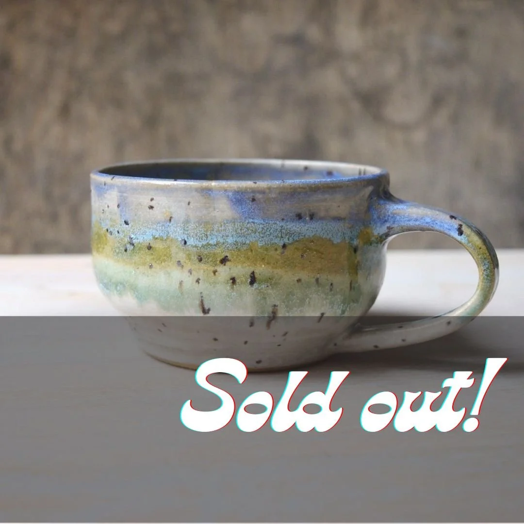 Opal Sky , Blue-Green, and Ivory on Fools Gold Small Mug