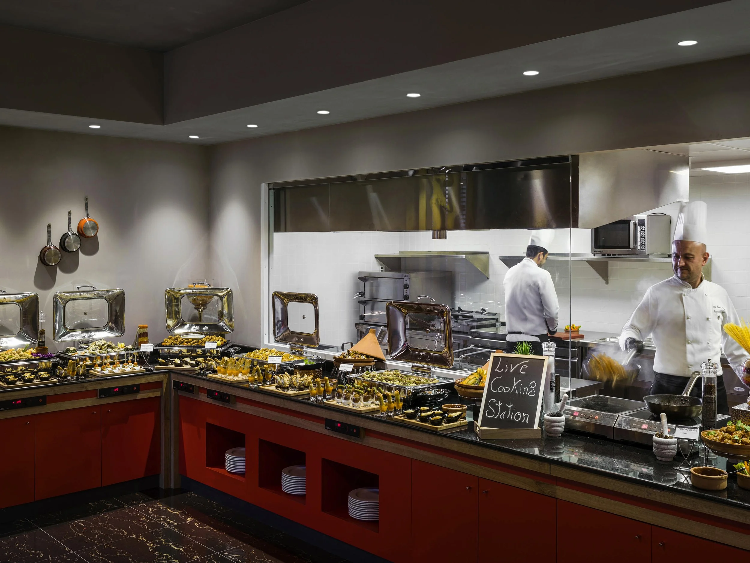 hotel food service counter