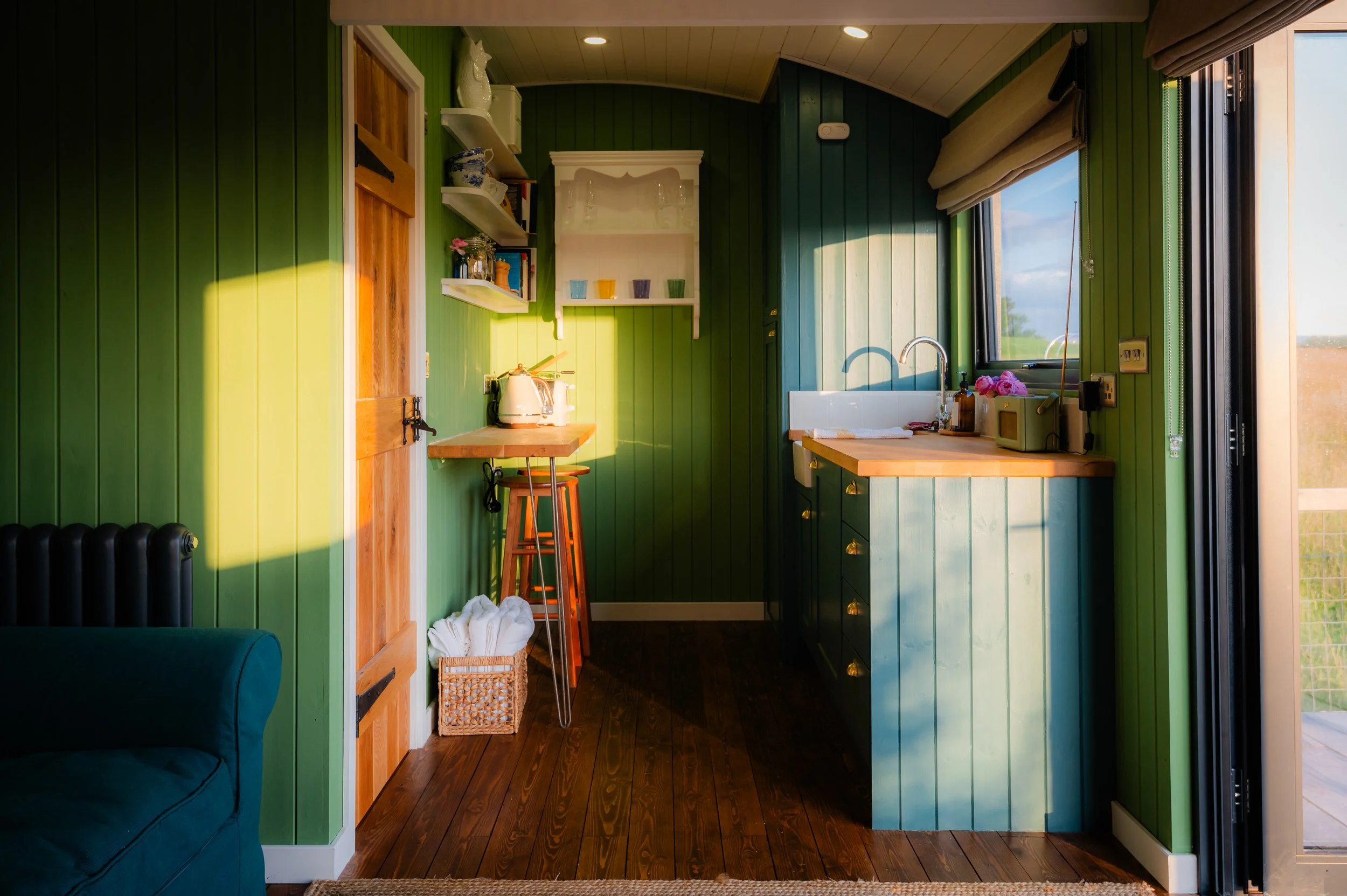 Gooseberry cabin in Worcestershire, warm interior with private hot tub