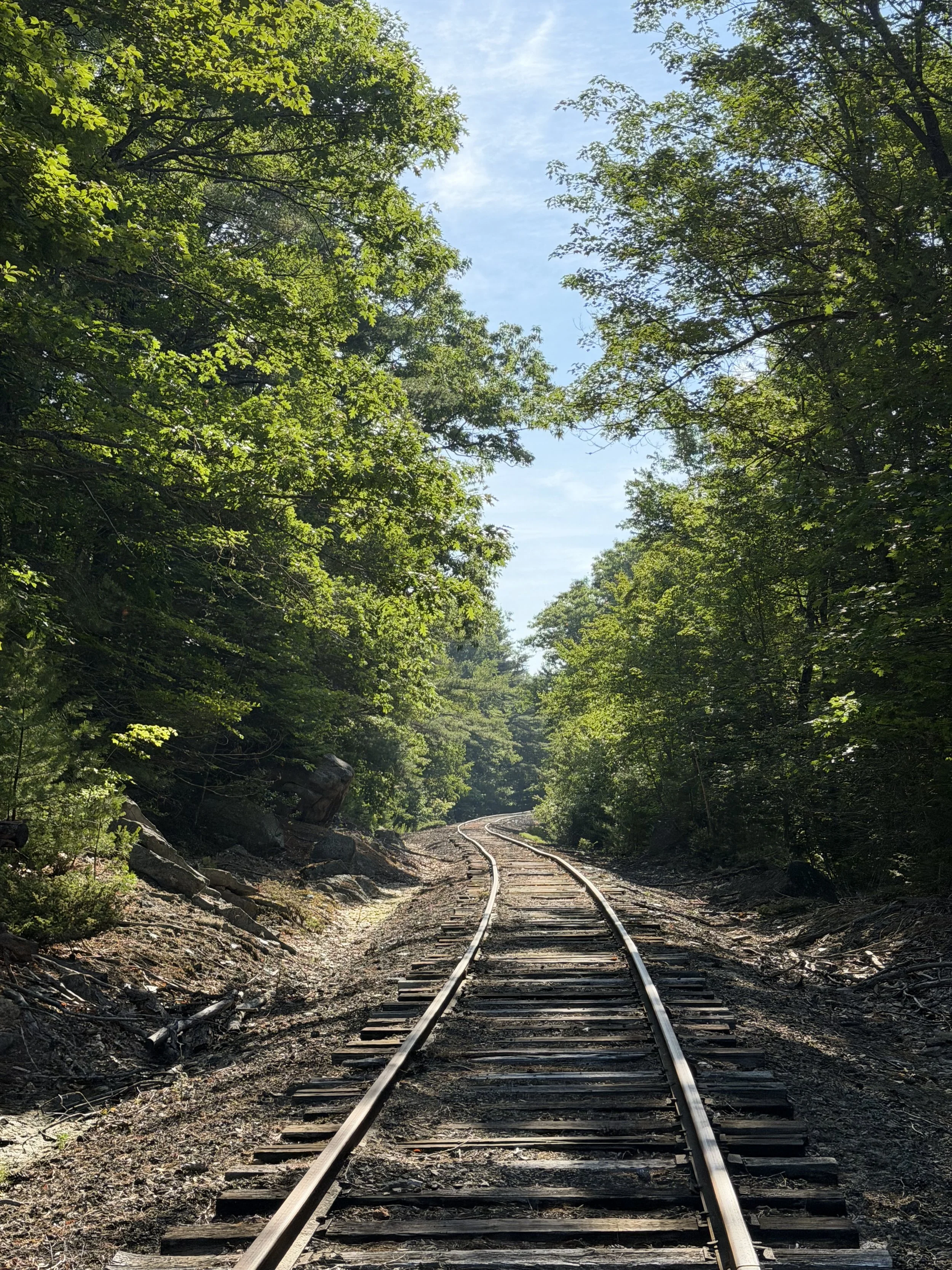 empty railroad tracks in Belfast