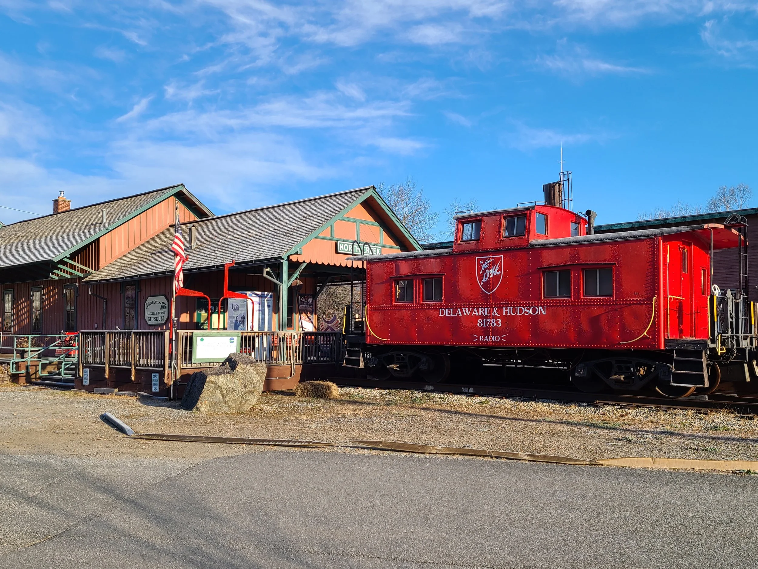 Old train car at North Creek Depot Museum