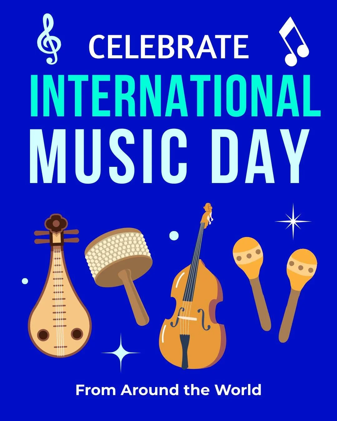 🎵 Happy International Music Day! 🌍 On October 1, we celebrate the sounds that connect us across the globe — drums of Africa, sitars of India, guitars of Latin America, flutes of Europe… What instrument do you love most? Let’s exp