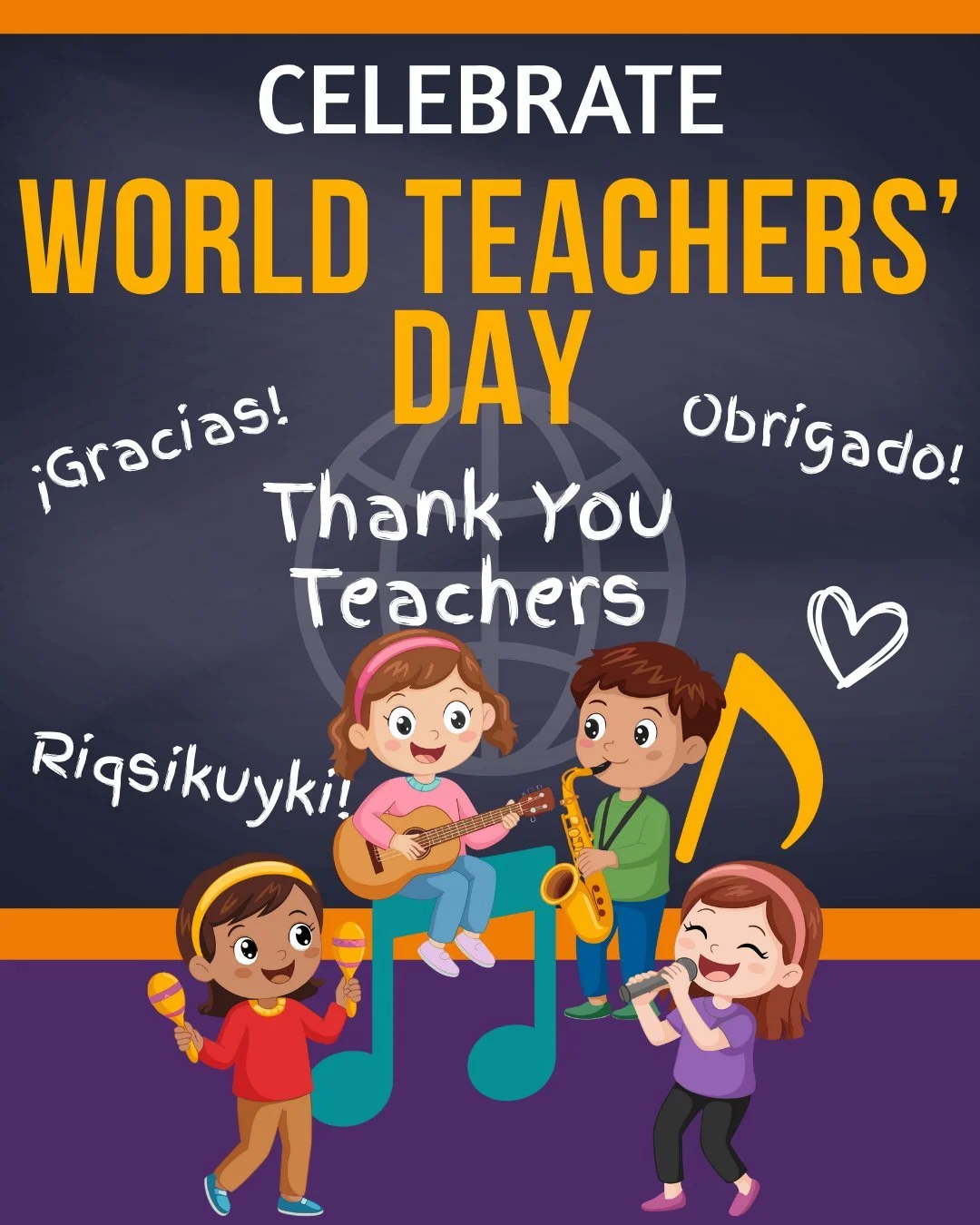 🍎🎶 Happy World Teachers’ Day!
Today we celebrate teachers everywhere who inspire kids to learn, move, and sing their way into a deeper understanding of the world.
At All Around This World, we believe every teacher is also a guide across cult