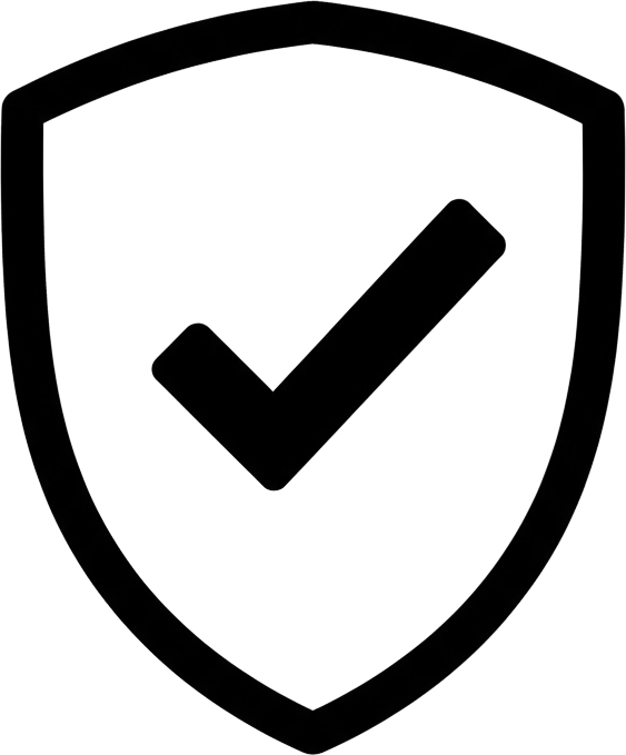 A shield icon with a checkmark in the center.