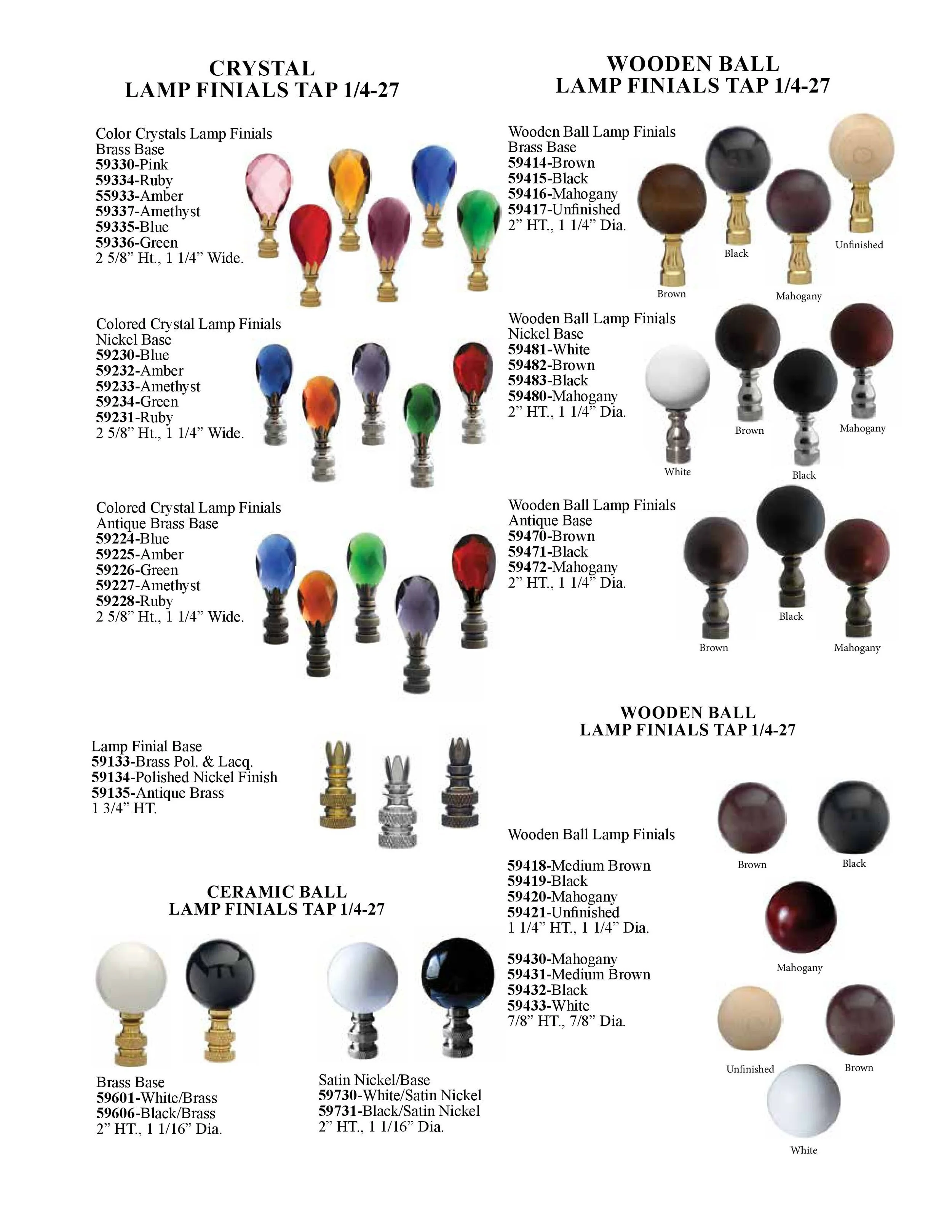 Lamp Finials Canada
