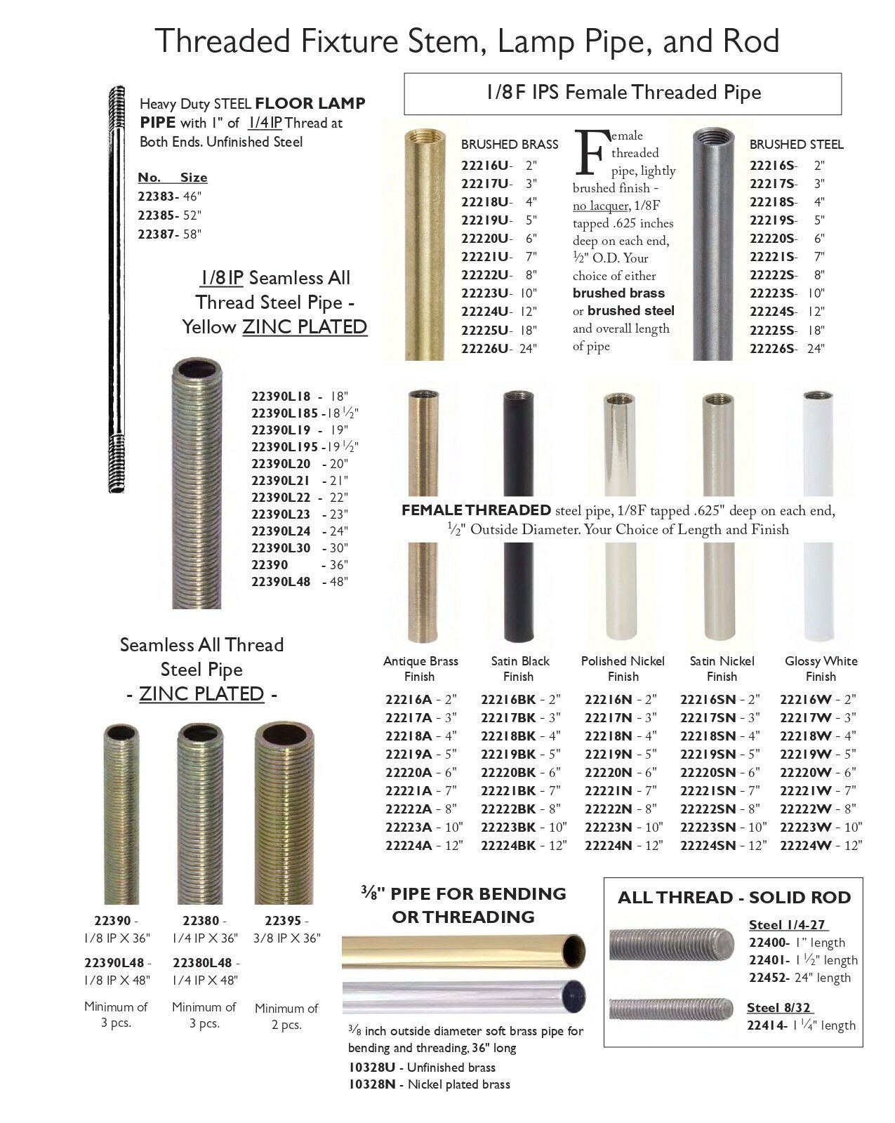 Female threaded lamp pipe outlet