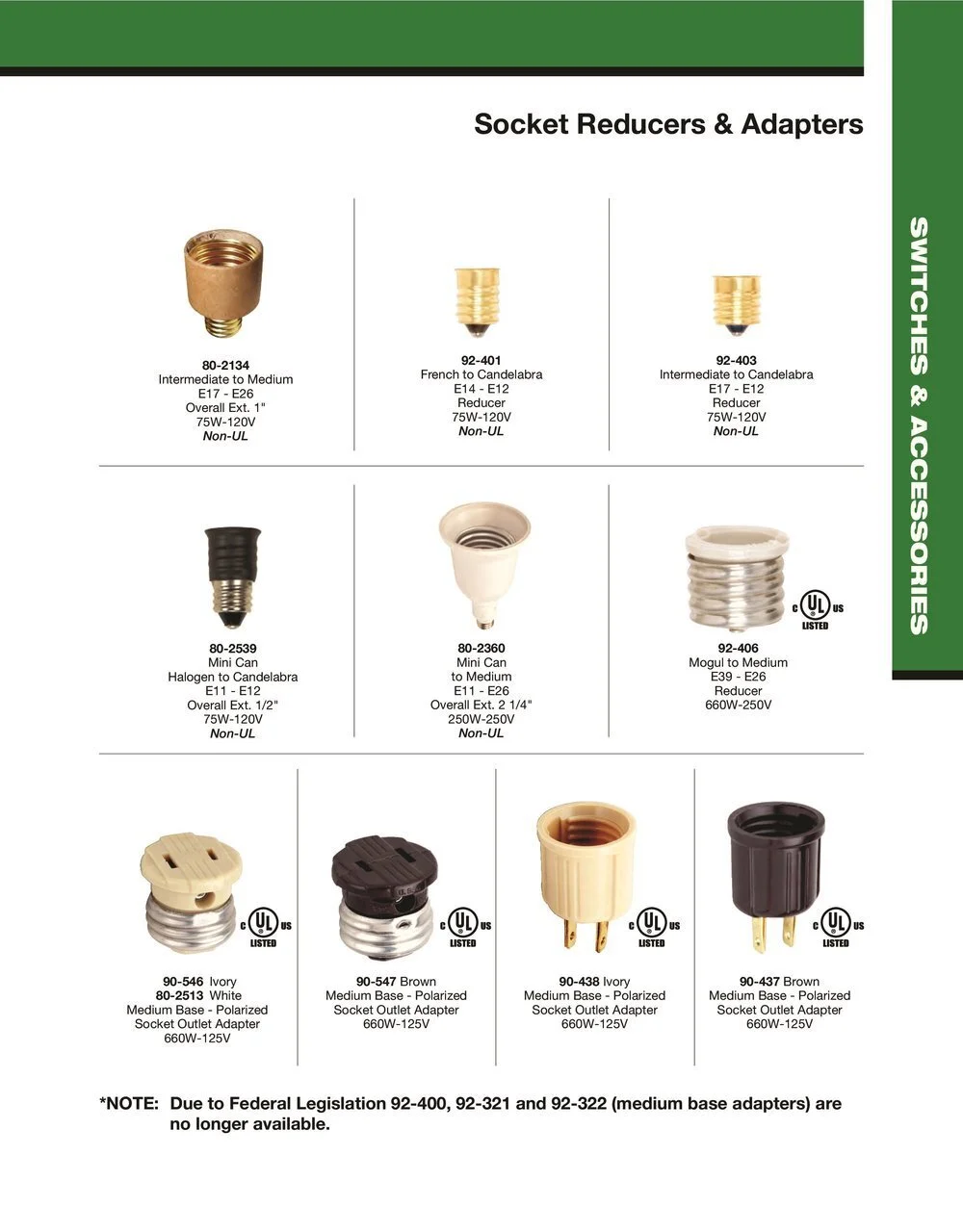Lamp Socket Extenders & Socket Reducers Lamp Repair Lamp Parts