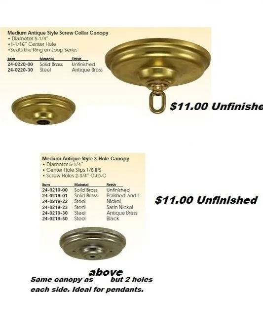 8-32 Thread Brass Plated Steel Canopy Screw For Lamps – Gold, Single (20908JB)