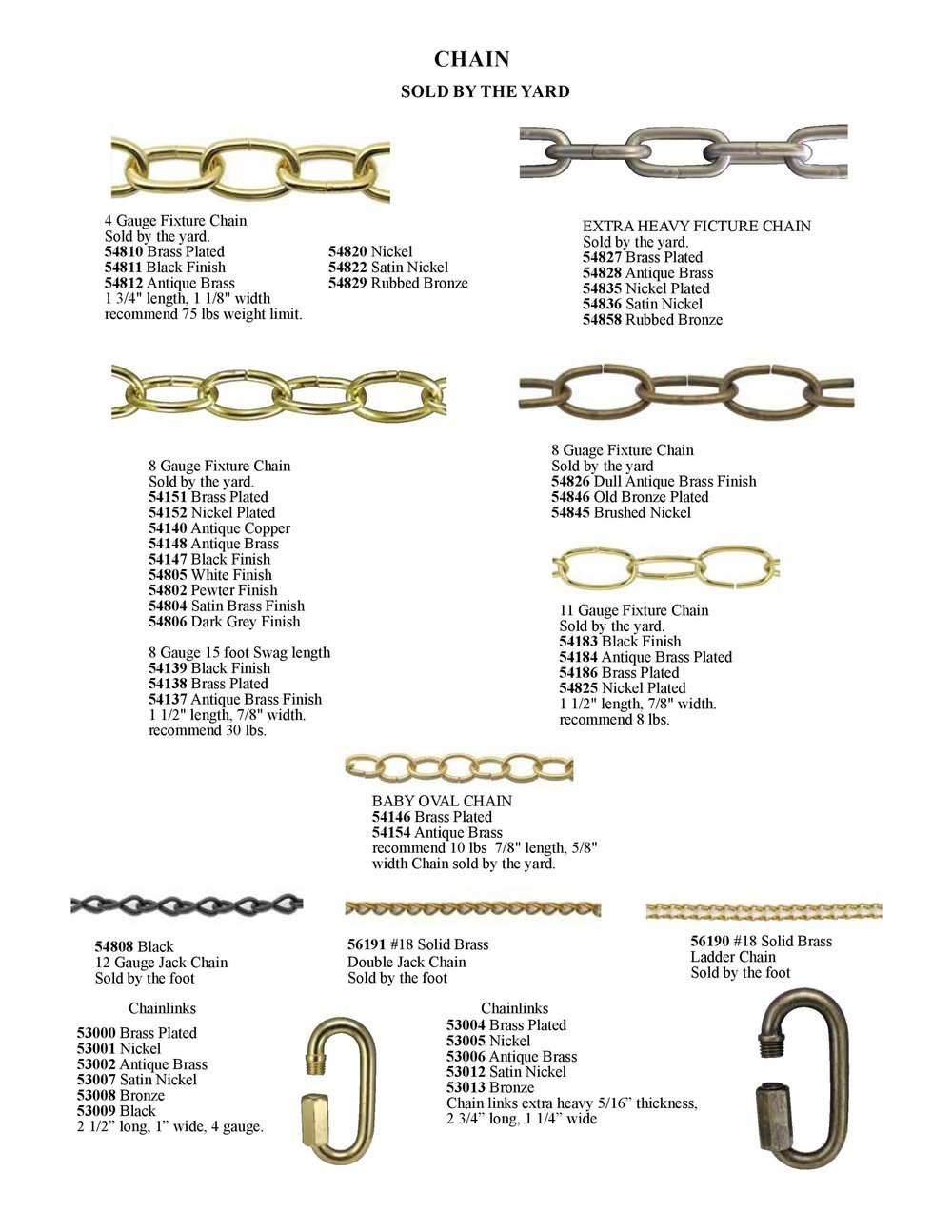 Decorative Chandelier Chains & Swag Chain Fixtures
