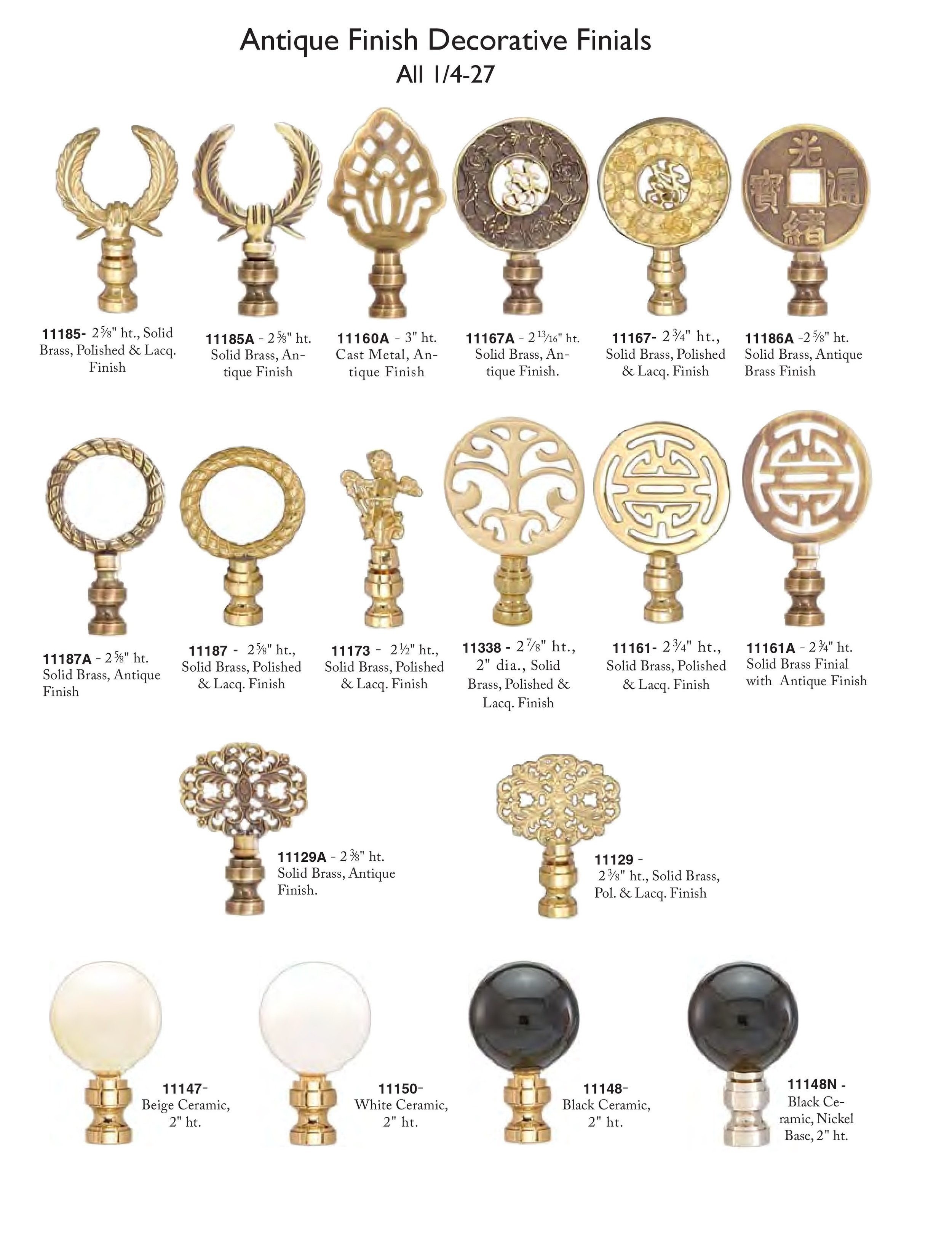 Final Lamp Lamp Finials Canada | Lamp Repair | Lamp Parts | Lamp Shades | Barn ...