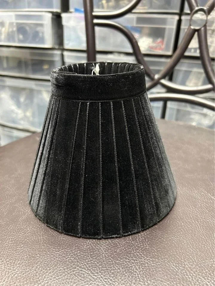 black clip-on lampshade, ideal for chandeliers and sconces