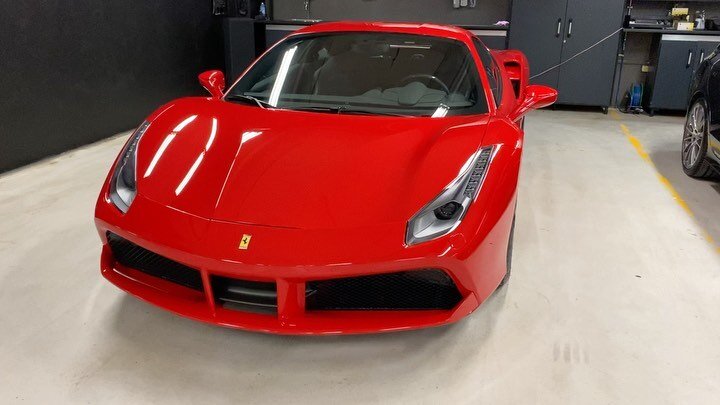 Ferrari 488 GTB fully #detailed #insideout 3-stage #paint #correction #complete #premiumshield #selfhealing #ppf finished with Ceramic Pro #topcoat &amp; #glass treatment. No #orangepeel #smooth #finish #extreme #gloss We use the best products on the