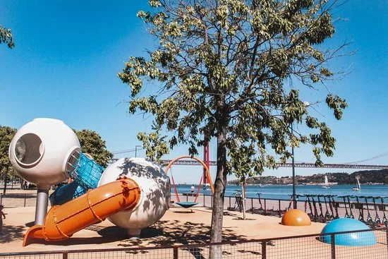 Sud kids playground with river in background