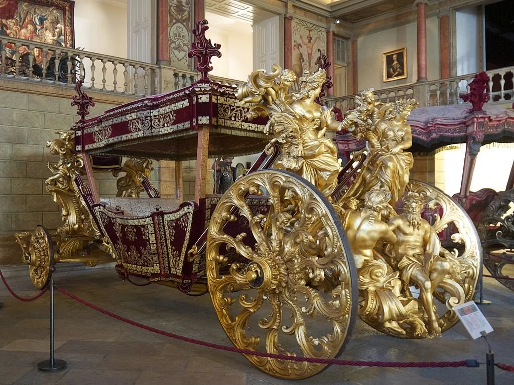 ornate Carriage of the Oceans, used during the triumphant entrance to Rome by the Portuguese ambassador in 1716