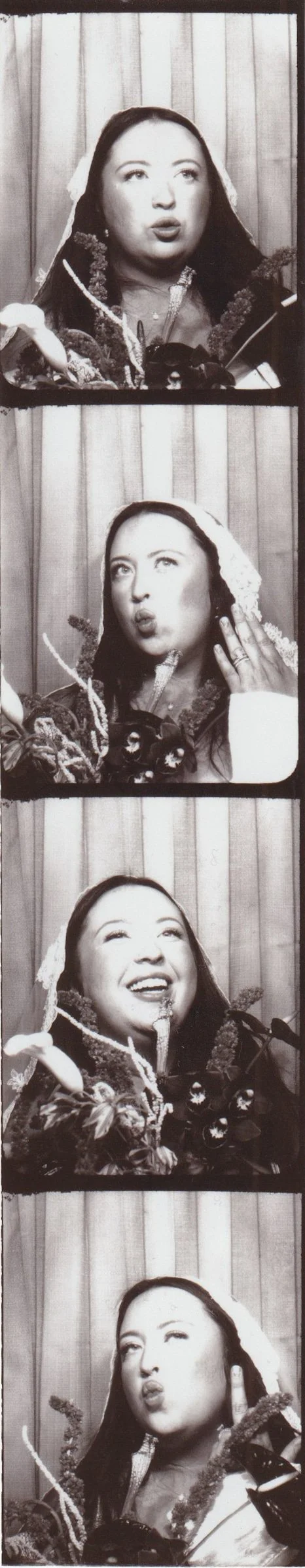 Wedding bride analog photo booth strip in Seattle film booth