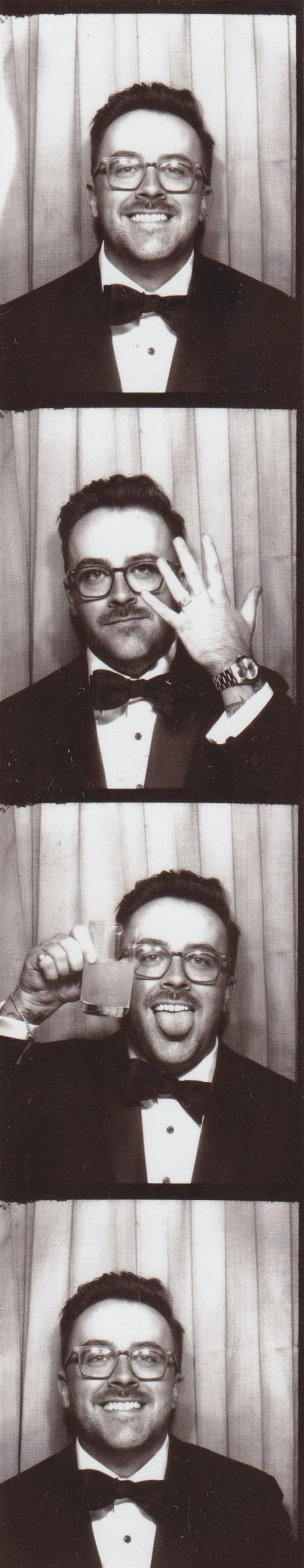Wedding groom analog photo booth strip in Seattle film booth