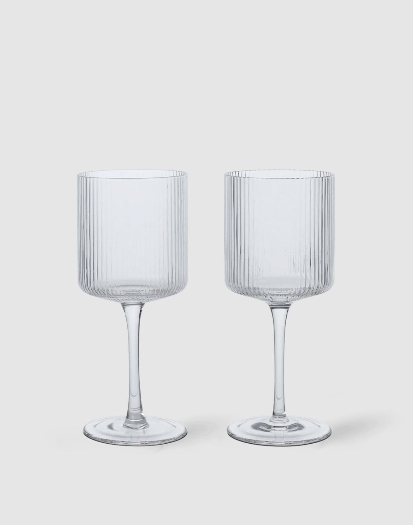 Ferm LIVING, Ripple White Wine Glasses, Set of 2, Clear