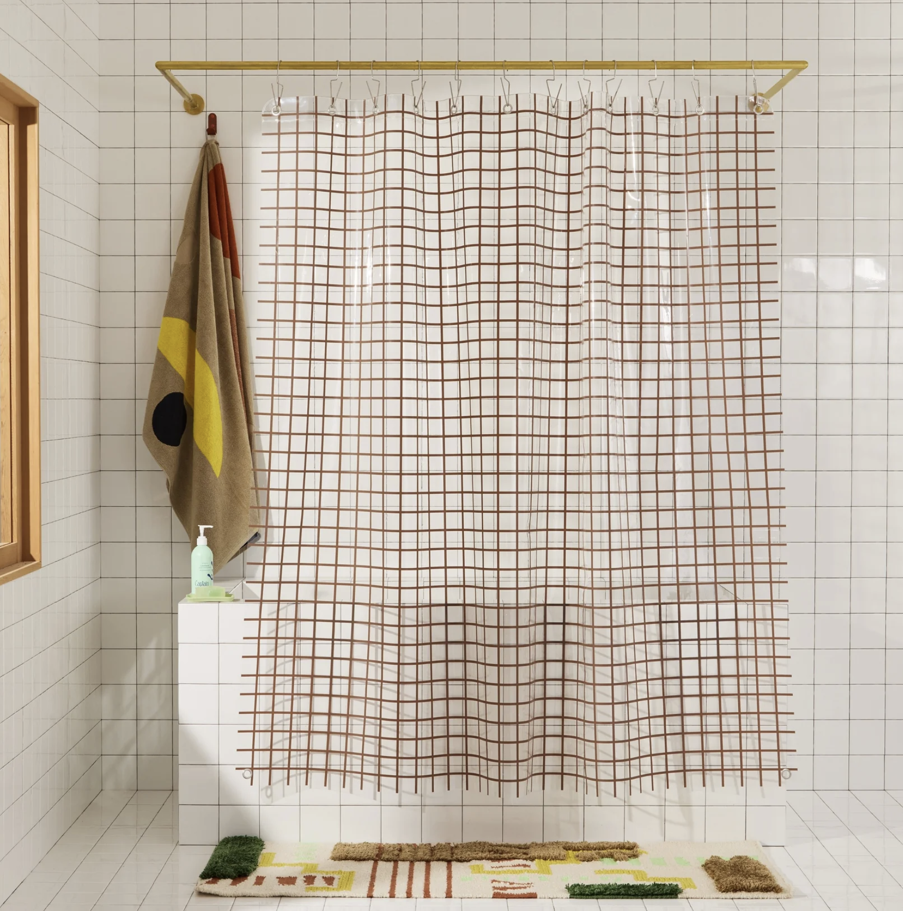 Quiet Town, 2x2 Sun Shower Curtain, Chocolate