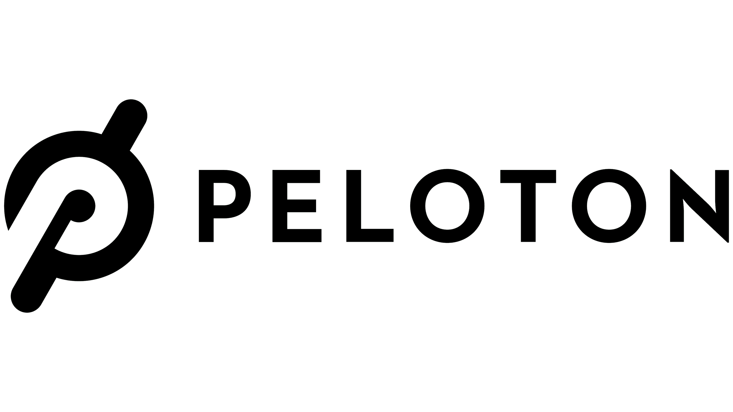 Peloton logo featuring a stylized letter P with a flame design.