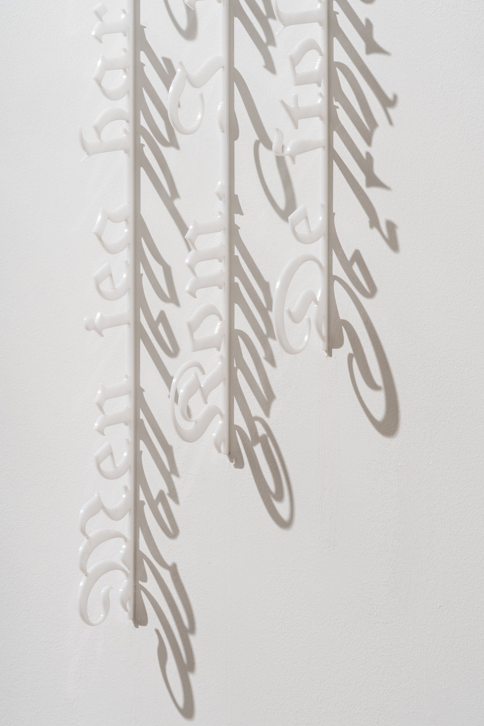 Uden titel (Mulatten, 4. akt, 8.scene. HCA), 2015, laser cut letters, details, Kunsthal Charlottenborg, 2022 