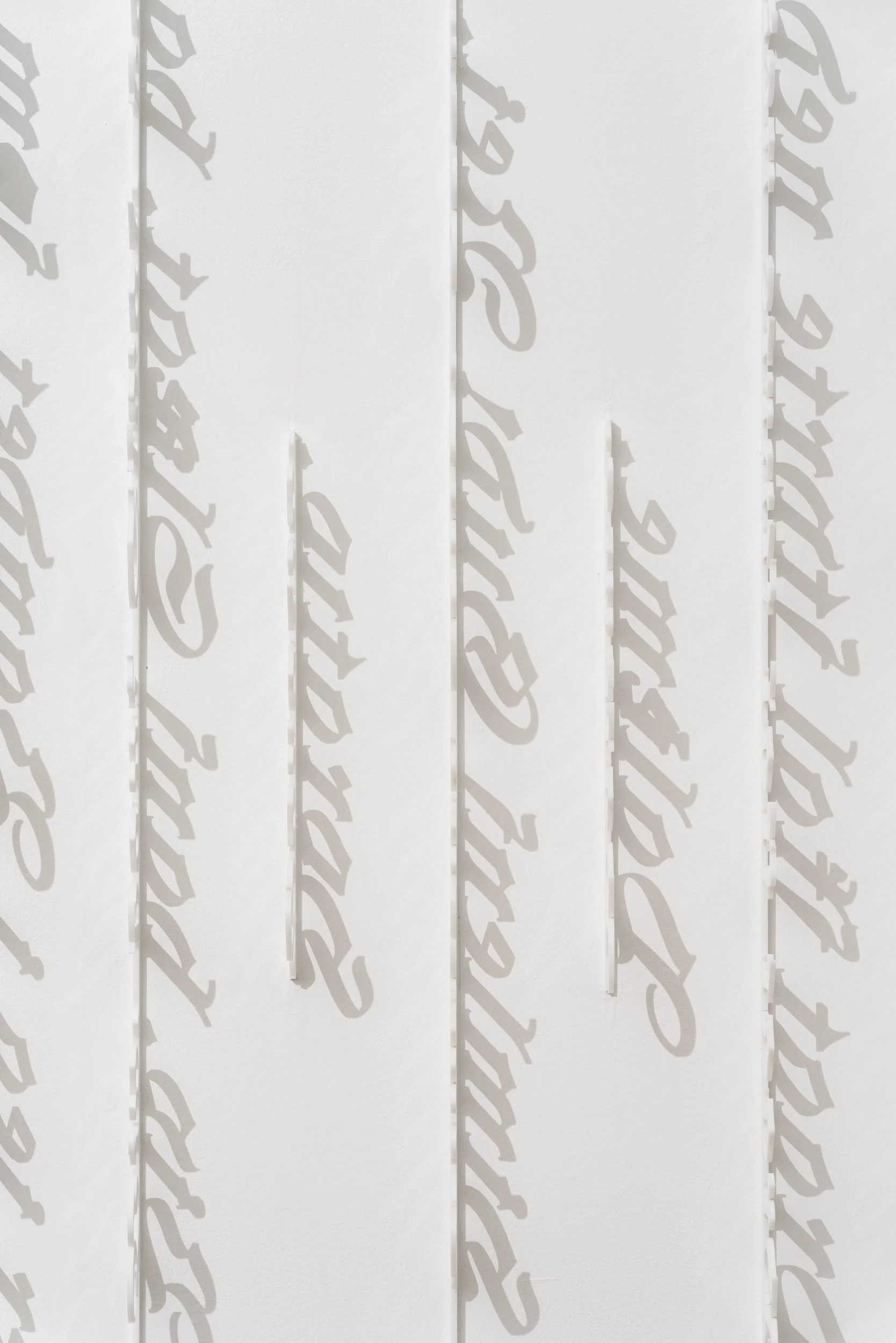 Uden titel (Mulatten, 4. akt, 8.scene. HCA), 2015, laser cut letters, details, Kunsthal Charlottenborg, 2022 