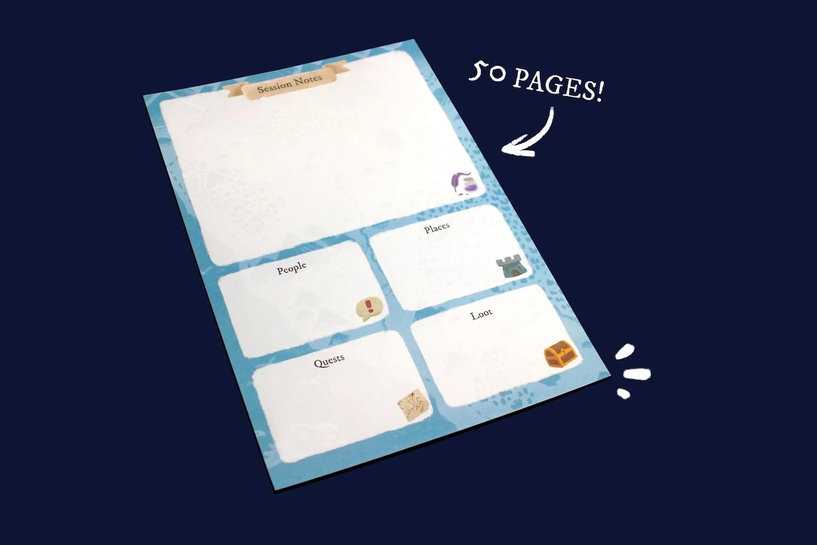 A5 D&D Session Notes Notepad