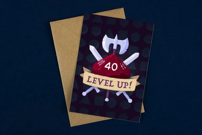 40 Level Up Birthday Card