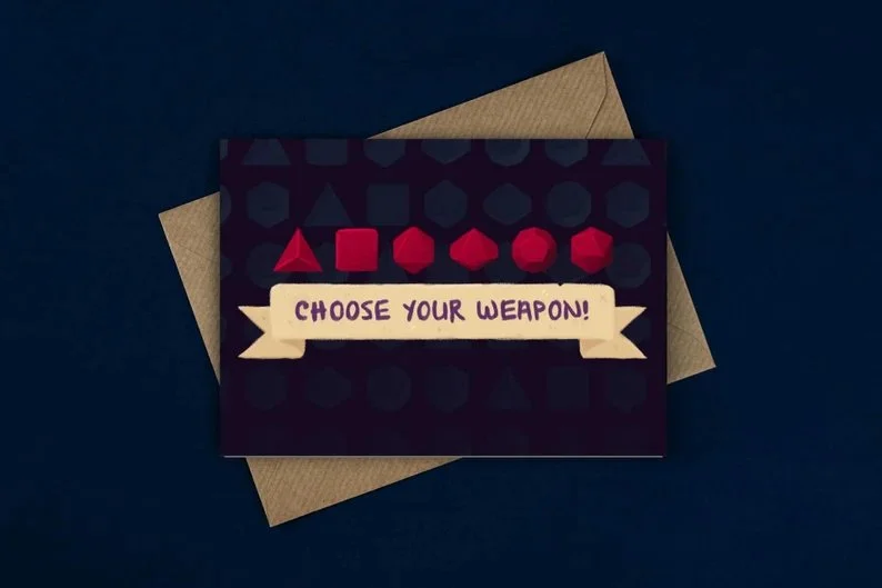 Choose Your Weapon! Birthday Card
