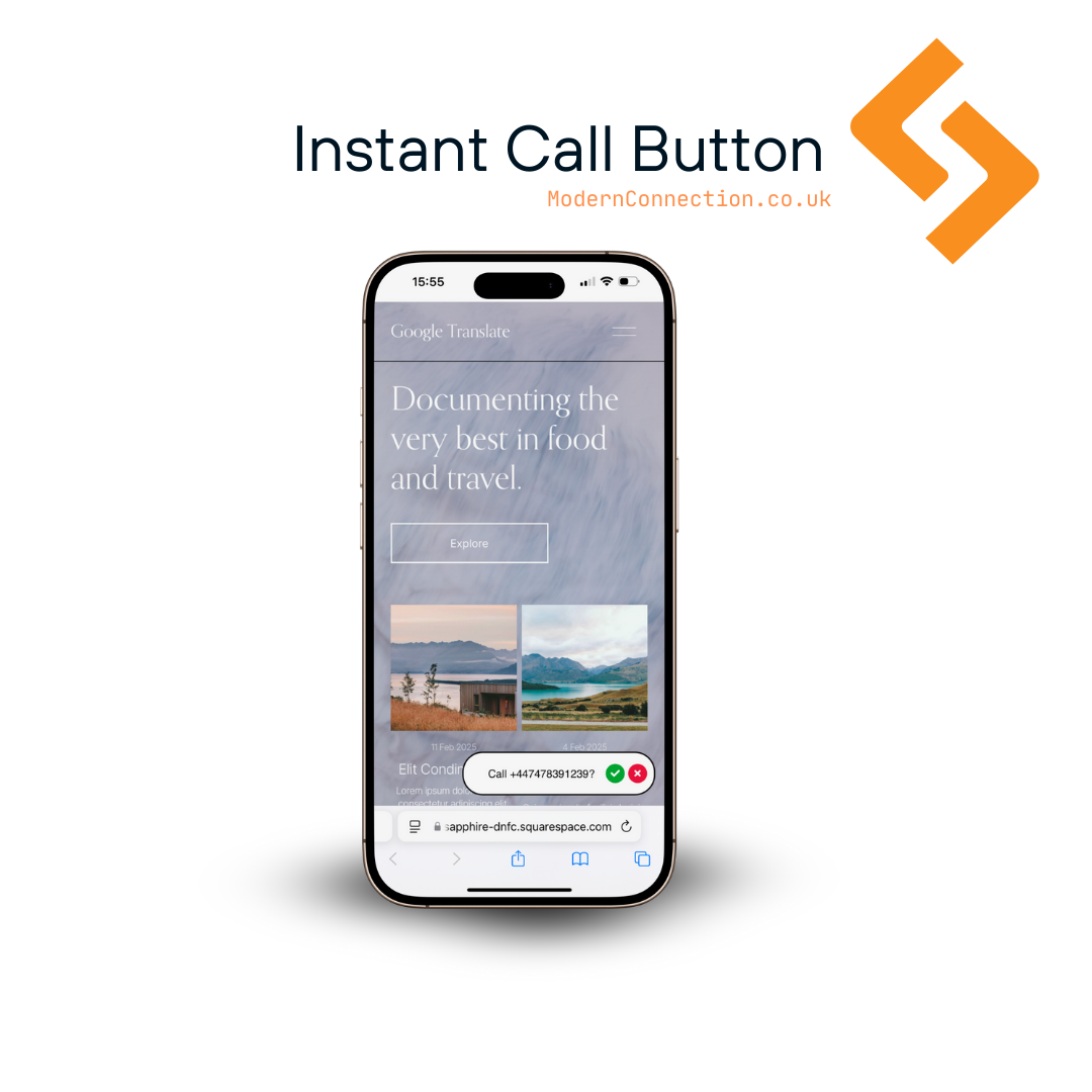 Instant Call Button for squarespace mobile
