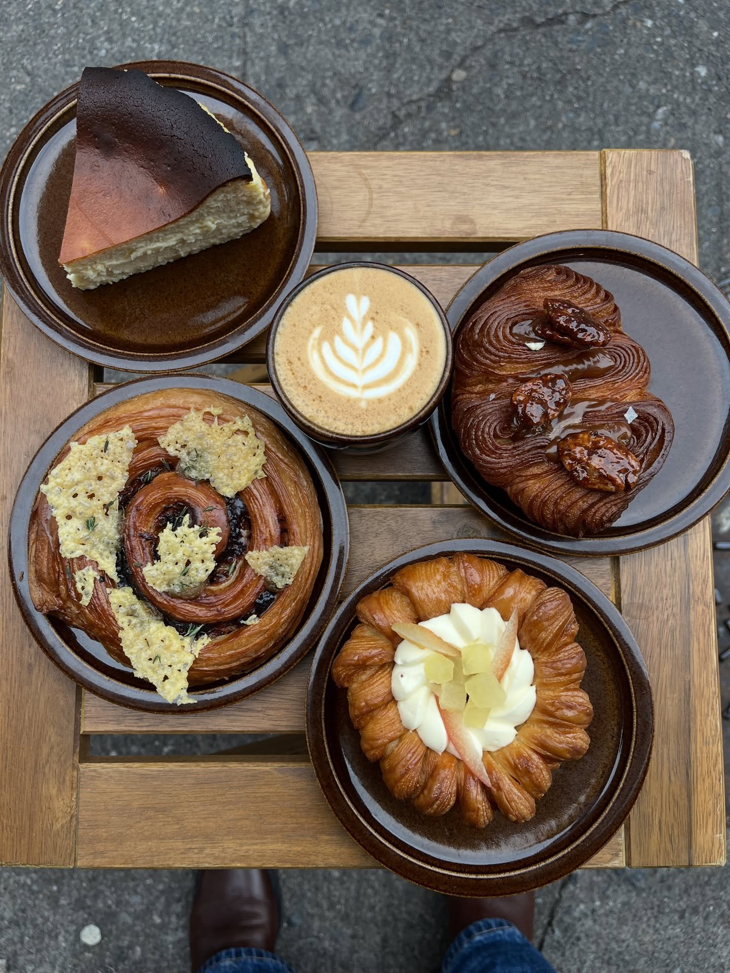 Last weekend to catch our October specials 🍂🕯️

- Caramelised Roscoff onion escargot w/ Comt&eacute; + thyme tuille.

- Maple, pecan + sea salt caramel laminated brioche. 

- Spiced apple danish w/ whipped vanilla ganache. 

- Toasted black sesame 