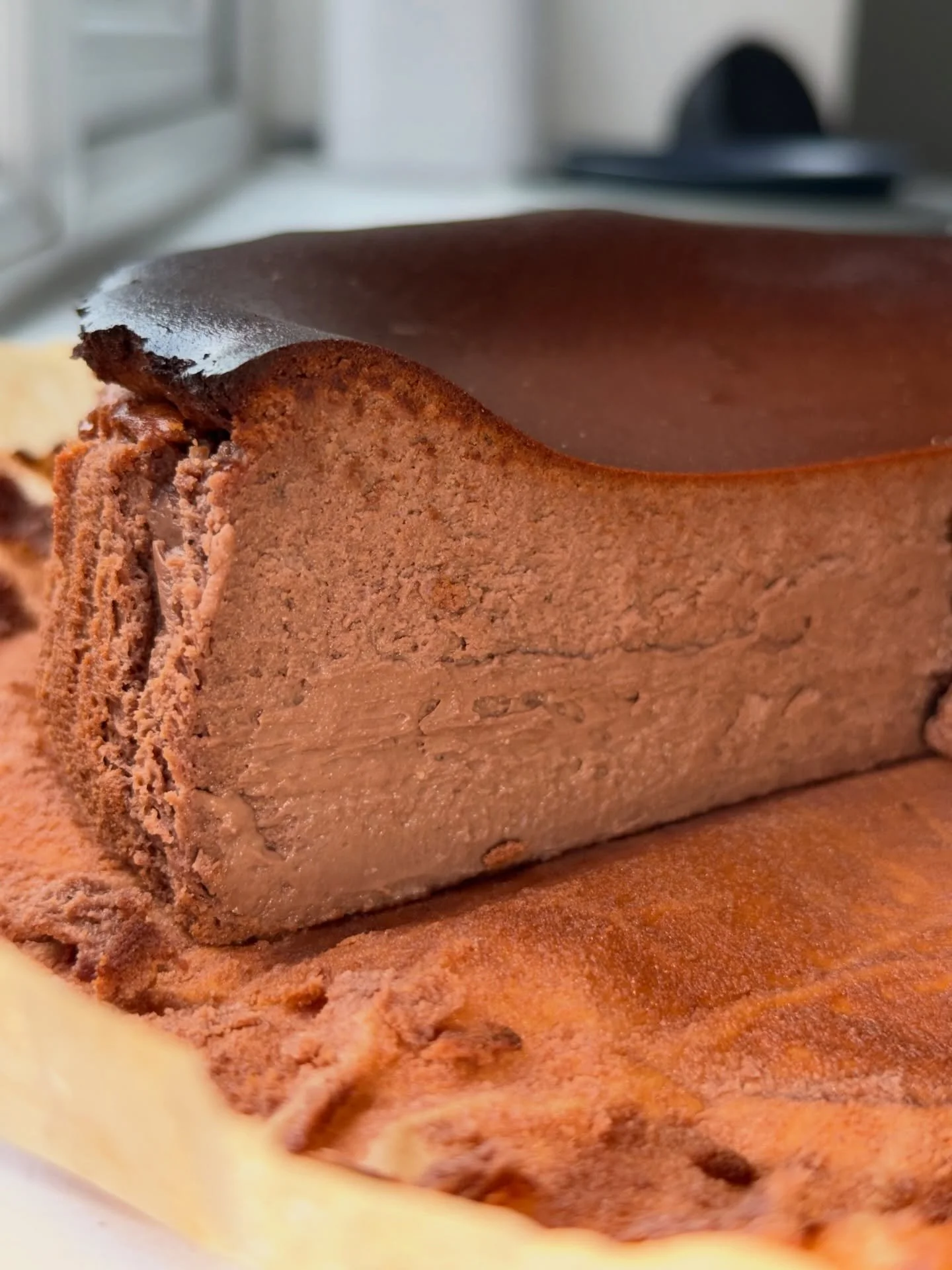 Chocolate Basque Cheesecake.

Our signature creamy, dreamy basque style cheesecake levelled up with rich @valrhona 68% chocolate.

Available all Easter weekend in both shops 🐣