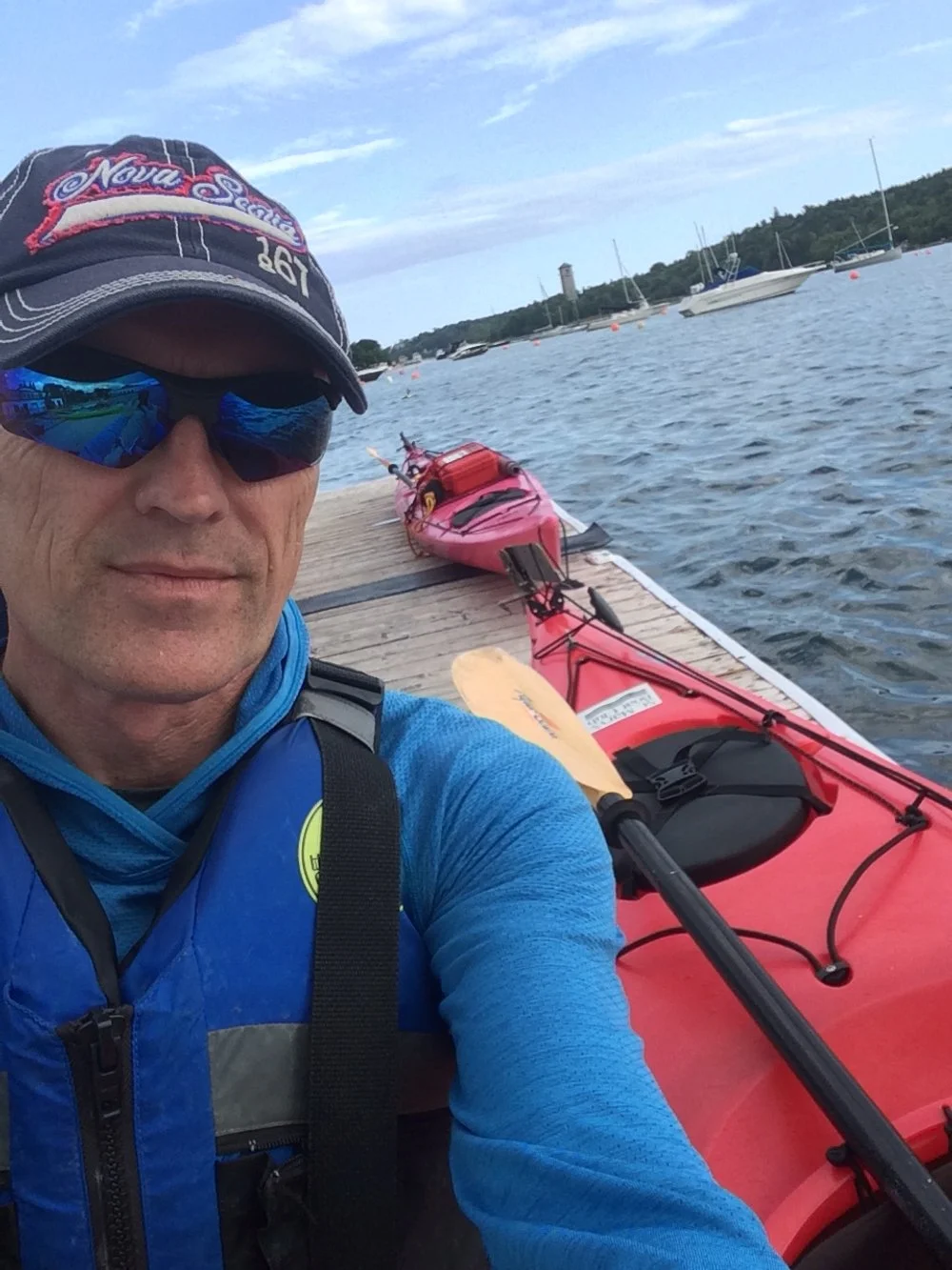 Kayaking in the Atlantic ocean off the coast of Nova Scotia