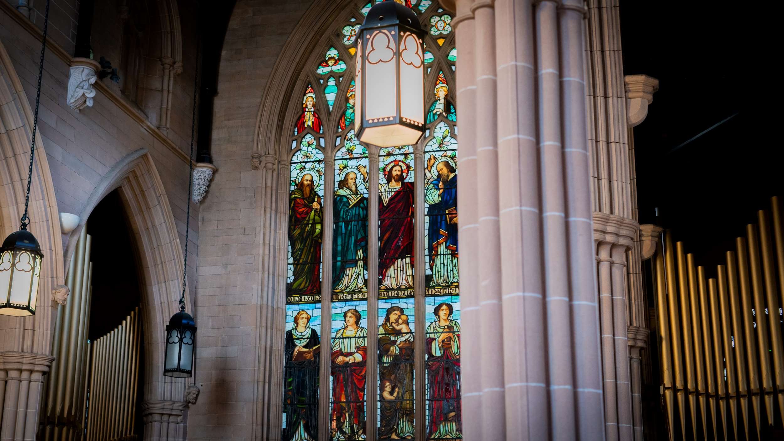 Stained glass in the sanctuary