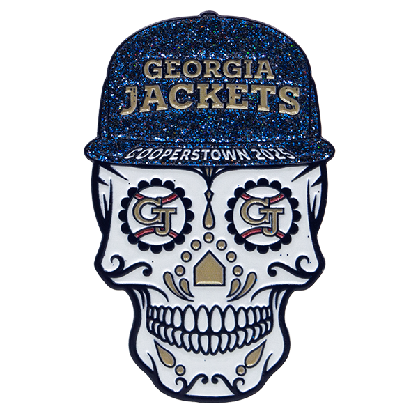 Georgia Jackets Sugar Skull Cooperstown Baseball Trading Pin
