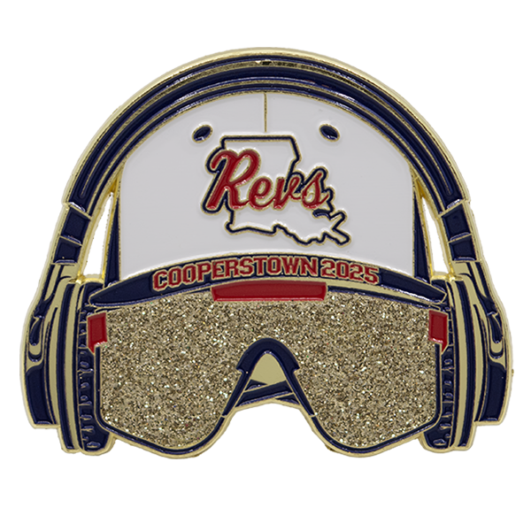 Headphones & Sunglasses Cooperstown Baseball Trading Pin