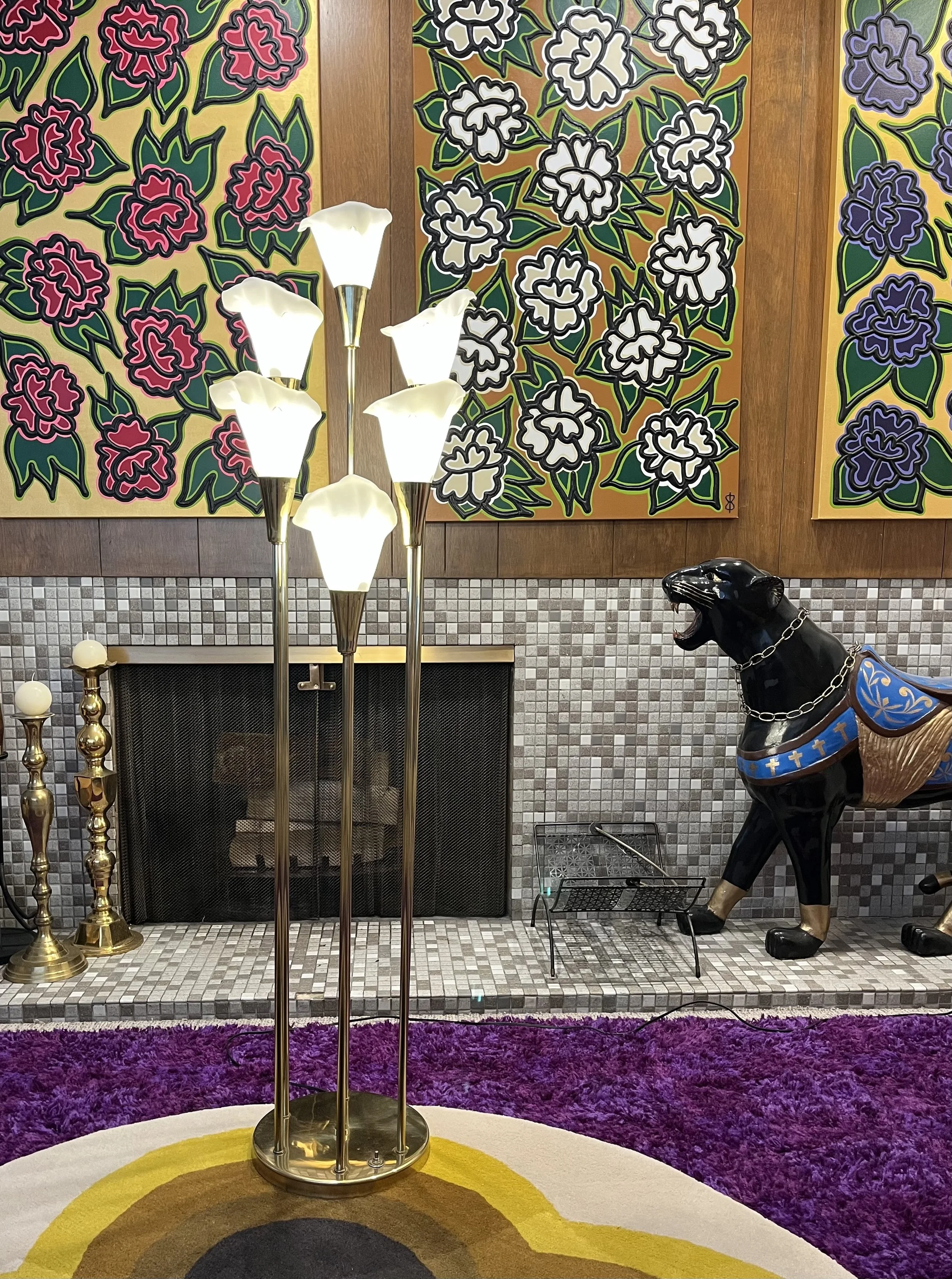 SHOWSTOPPING VINTAGE CALLA LILY LAMP MADE IN USA