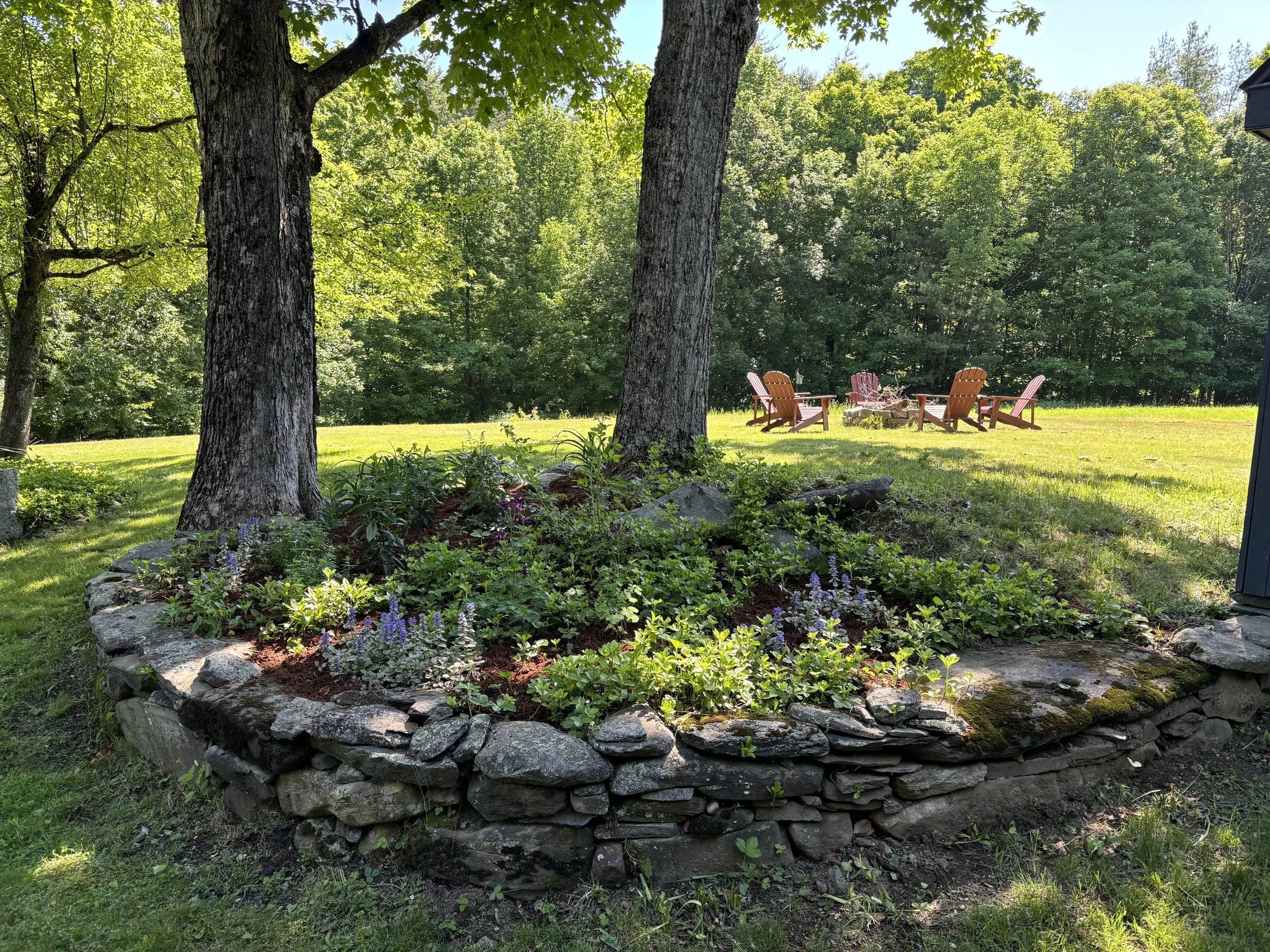 Stonework and fire circle
